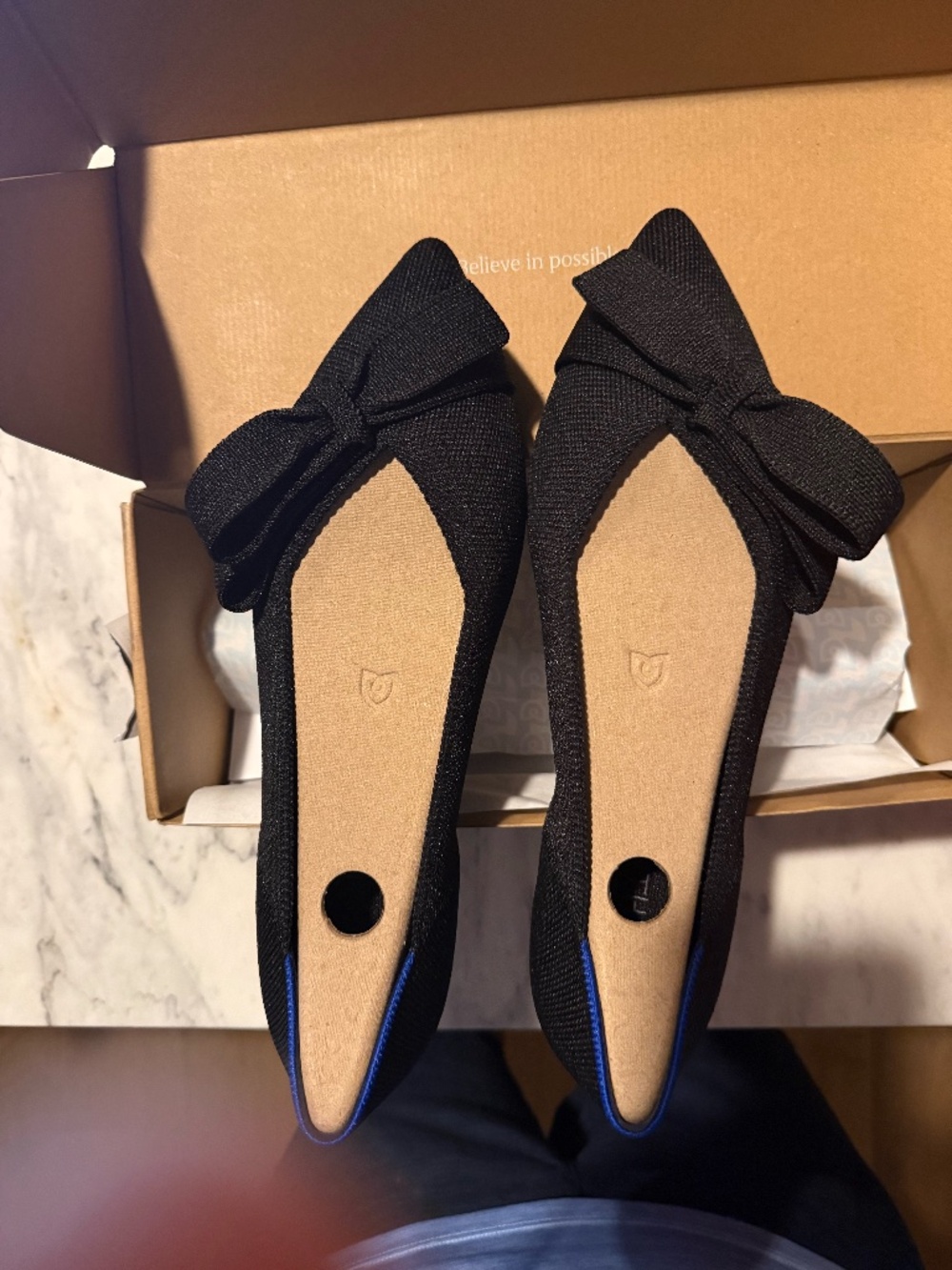 Bow Point 2 Siren Rothy shoes Black, size 9.5 ,wide width